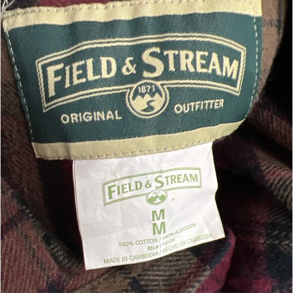 Vintage Field & Stream Mens Long Sleeve Button-Down Flannel Shirt Size M - Picture 6 of 6